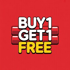 Aufkleber - Buy one get one free sale promotion graphic design