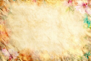 Poster - A blank white background with a colorful flowery border