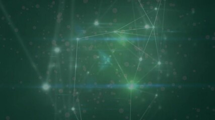 Aufkleber - Pinpoints shimmering, igniting lines building 3D web, core pulsing then spraying nodes for settling
