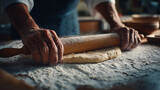 a man is making bread