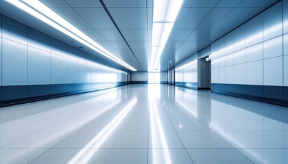 Poster - Modern corridor design urban building architecture minimalist style perspective contemporary aesthetics
