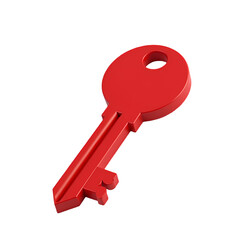 Poster - A red key isolated on a black background in a close up view isolated on white background