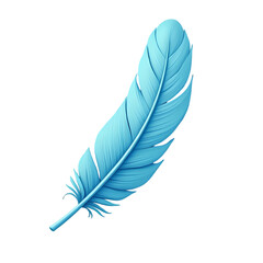 Poster - Isolated light blue feather on a plain black background view isolated on white background
