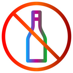 Poster - No Alcohol Sign Gradient Bottle Prohibition Symbol Warning Graphic
