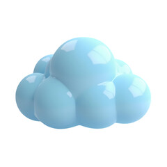 Poster - A light blue cloud made of spheres on a black background isolated on white background