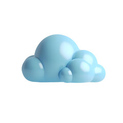 Poster - Isolated puffy light blue cloud against a black background isolated on white background