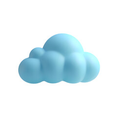 Poster - Isolated light blue cloud shape on a plain black background isolated on white background