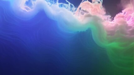 Poster - Colorful abstract clouds animation with dynamic waves and vibrant gradient effects