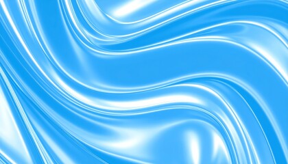 Wall Mural - abstract blue background featuring a soft, flowing liquid wave pattern with a silky, smooth texture 