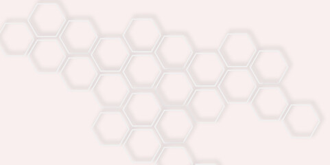 Aufkleber - delicate of light gray hexagons forming a subtle pattern pale pink background.