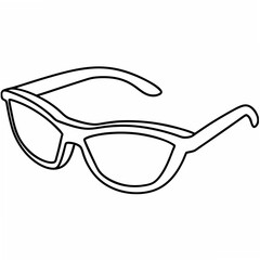 Poster - Black Outline Icon of Sports Sunglasses on White Background eyewear