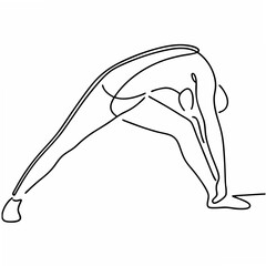 Poster - Person Stretching Before a Run Single Line Drawing on White Background exercise workout
