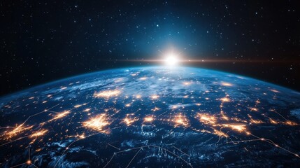 earth from space at dawn