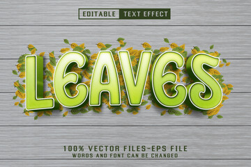 Poster - Leaves 3d Text - Editable Text Effect
