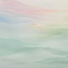 Poster - The watercolor background is a soft pastel gradient with subtle multicolor transitions, resembling handmade paper with faint ridges and a subtle sheen.