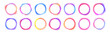 © ikril - Abstract cosmic bright colorful round frame PNG. Iridescent chrome drops or hologram irregular freeform organic shapes. Smooth bright gradients in the form of an ellipse for banners, brochure, covers.
