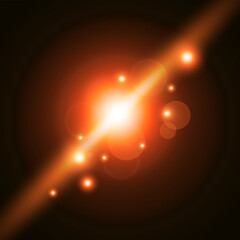 Aufkleber - Futuristic energy core with radiating particles and light beams. Vector illustration.