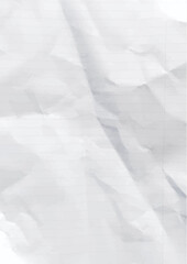 Poster - Crumpled white paper texture with line grid background - wrinkled sheet with shadows and folds. Abstract pattern of crushed document or note with creases for educational or creative concepts.