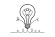 © Jolly J Icon - Single line art light bulb design isolated on transparent background