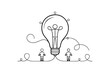 © Jolly J Icon - Single line art light bulb idea isolated on transparent background