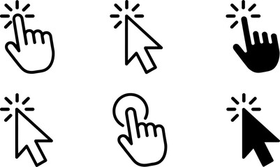Poster - Click cursor hand pointer icon vector illustration graphic design for website and application 100 px editable stock vector illustration