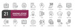 © Bradericon - Set of line icons related to knowledge, education, think. Outline icons collection. Editable stroke. Vector illustration