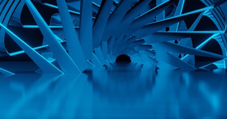 Poster - Abstract architecture background geometric shapes in design interior 3d render