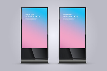 Aufkleber - Set of two LED screens for Digital Signage Stand Mockup, Two Technology LED screens mock up on white background. used in advertising space vector illustration