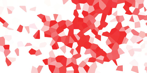 Aufkleber - Abstract red color mosaic with geometric polygonal shapes and a gradient of light red hues against a white backdrop