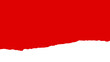 © Natheepong - red torn with edge is on transparent background. top composition