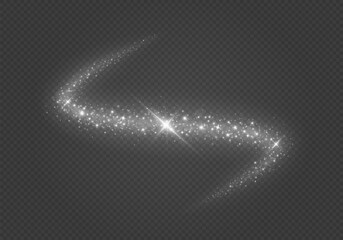 Wall Mural - luxurious flow of dust. motion cosmic trail. magic wavy particles of luminous flow with glitter.