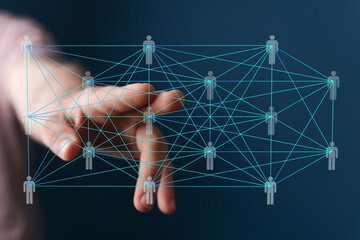 Aufkleber - Connecting people globally.  Digital networking, social media, communication.