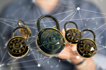 Aufkleber - Secure your digital assets.  Robust network security and data protection solutions.