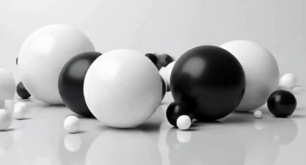 Poster - Elegant Monochrome Spheres Arrangement A Minimalist Composition of Black and White Balls