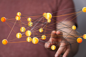 Poster - Abstract image of a network connection, representing global communication and data flow.