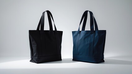 Poster - Cloth bag placed on a white background. Clipping path.