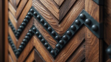 Poster - Close-up of Door featuring Chevron Pattern