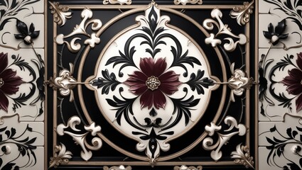 Poster - Ceramic tile wall texture suitable for interior design.