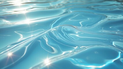 Poster - Blue water texture background, transparent and clean fresh background, top view, blank space, vertical