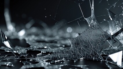 Poster - Close-up of wrinkles and cracks on screen glass display with detailed pattern background, suitable for use as a tile pattern.