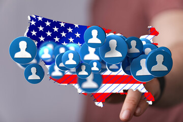 Poster - Visual representation of a national network.  Ideal for social media, demographics, and connectivity.