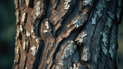 Poster - Detailed close-up of tree bark texture as a background.
