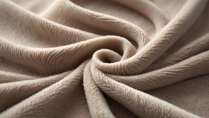 Poster - Close-up of beige fabric displaying a soft, plush texture characteristic of upholstery.