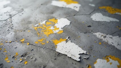 Poster - Detailed texture of gray weathered concrete wall close-up.