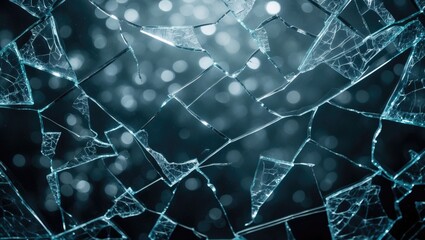 Poster - Broken glass texture background illustrating the concept of fragility and violence.
