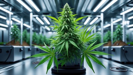 Poster - Cannabis growing indoors is an idea to explore for usage. Created using generative tools
