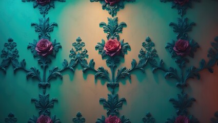 Poster - Detailed view of turquoise textured textile wall for decorative purposes