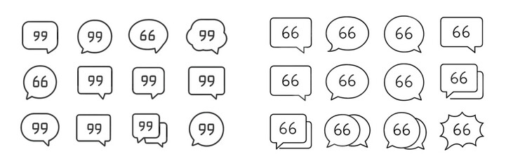 Aufkleber - Speech bubbles display various numerical values in a simple black and white design for digital communication or graphic use