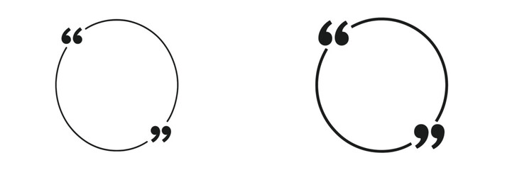 Leinwandbilder - Creative black quotation marks on a white background in a minimalistic design for graphic projects