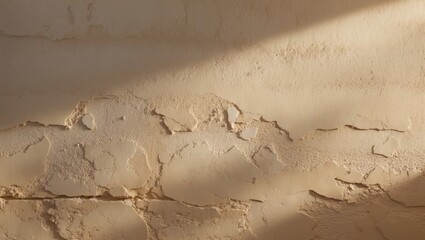 Poster - Close-up of a weathered concrete wall displaying texture, cracks, and peeling paint, ideal for backgrounds and textures